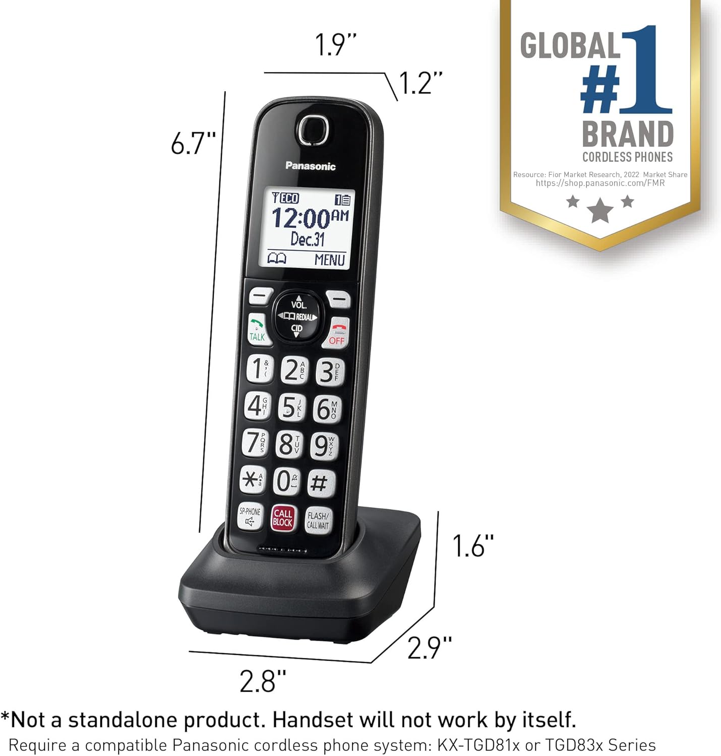 טלפון שולחני אלחוטי Panasonic KX-TGD - לשימוש ביתי/משרדי